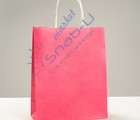 БП  Пакет бумажный с кручеными ручками Розовый 250х110х320 мм